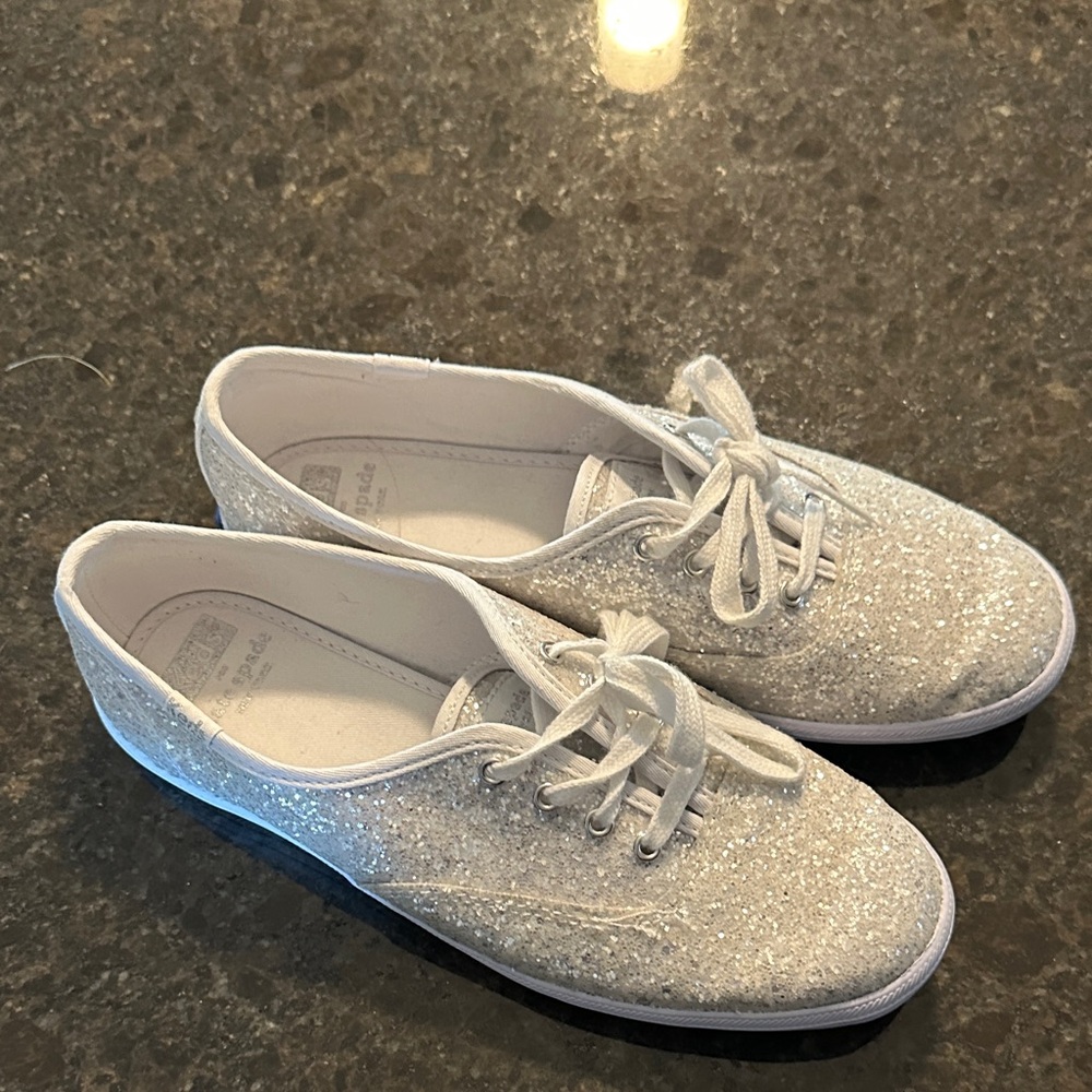 Glittery Silver Women's Sneakers